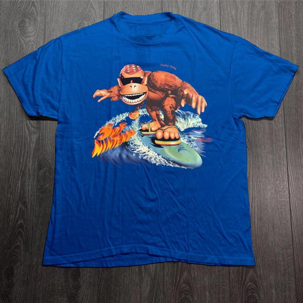 Blue Donkey Kong Surfing T Shirt